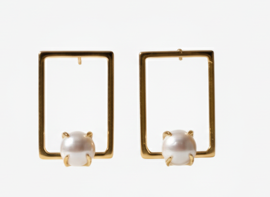 Pearl Cubix Earrings
