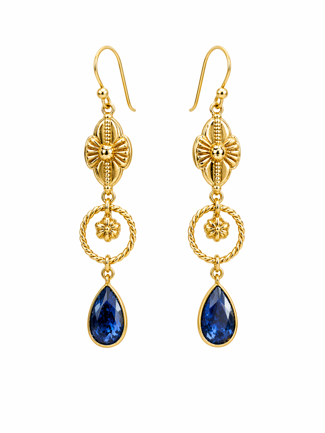 Royal Blue Medallion Earrings