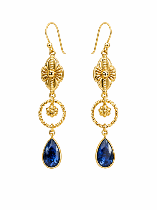 Royal Blue Medallion Earrings