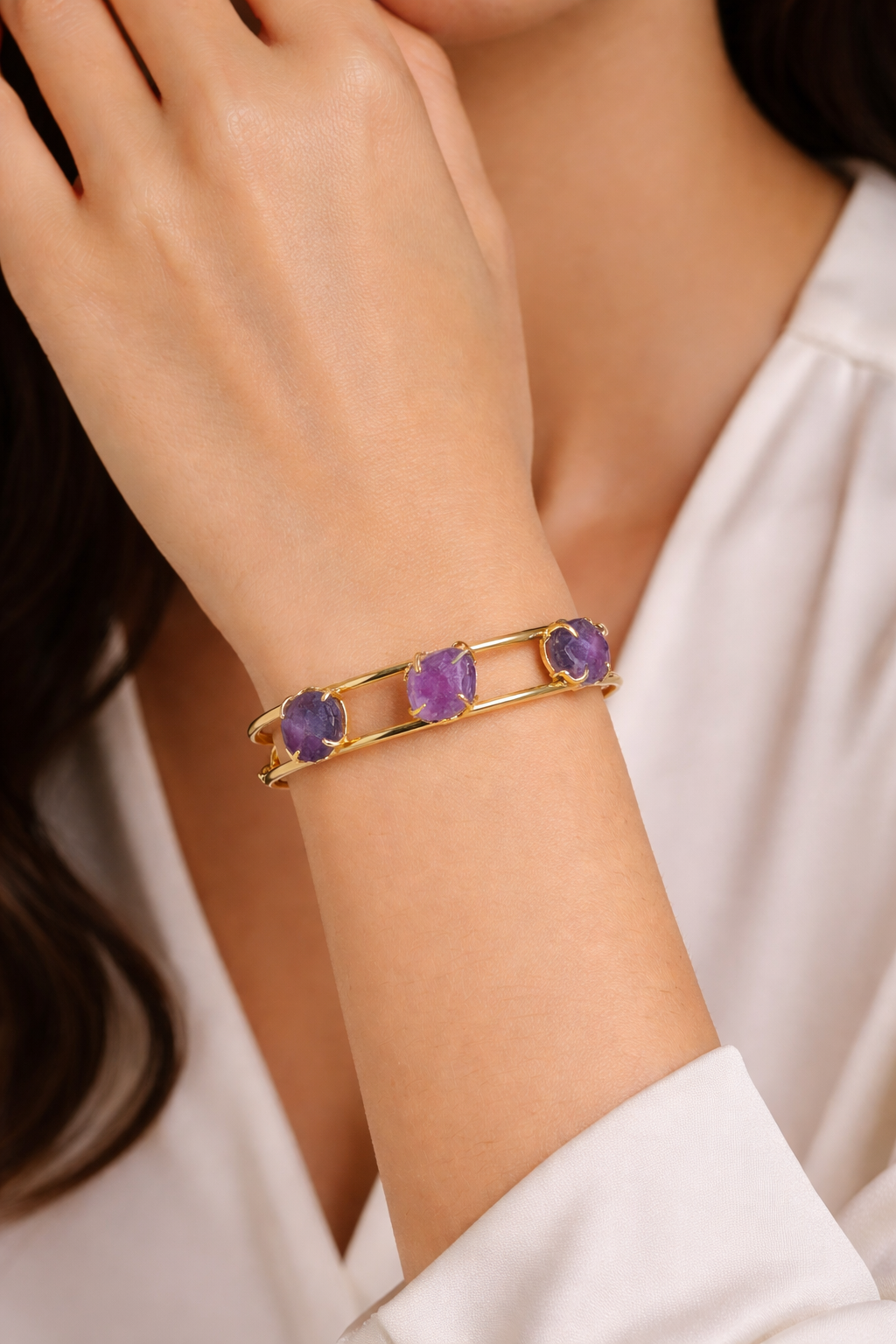 Amethyst Cuff Bracelet