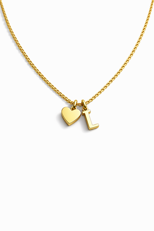 "L" pendant with heart