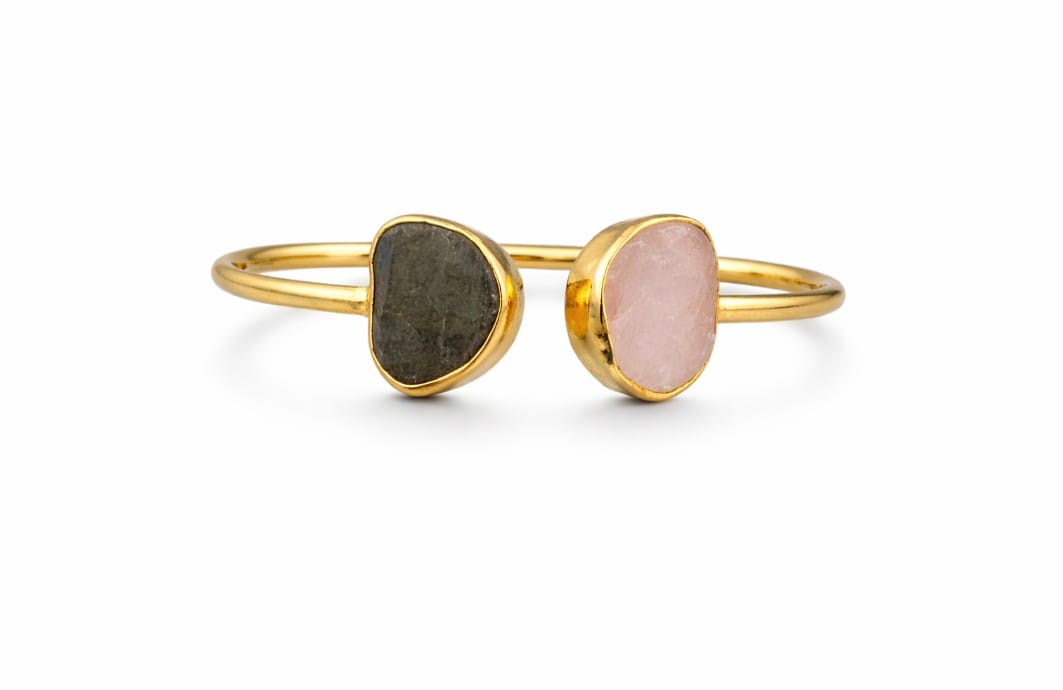 Labradorite Rose Quartz Bracelet
