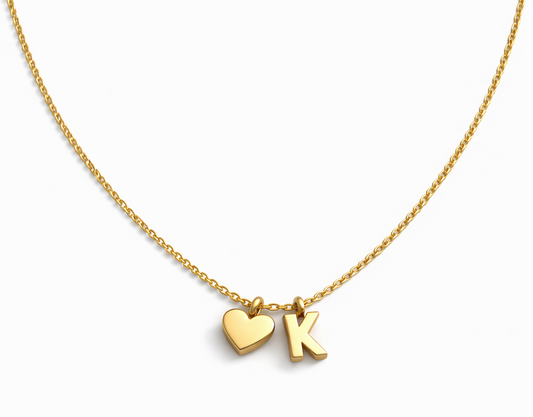 "K" pendant with heart