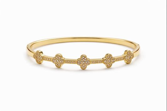 Pavé Clover Bangle Bracelet