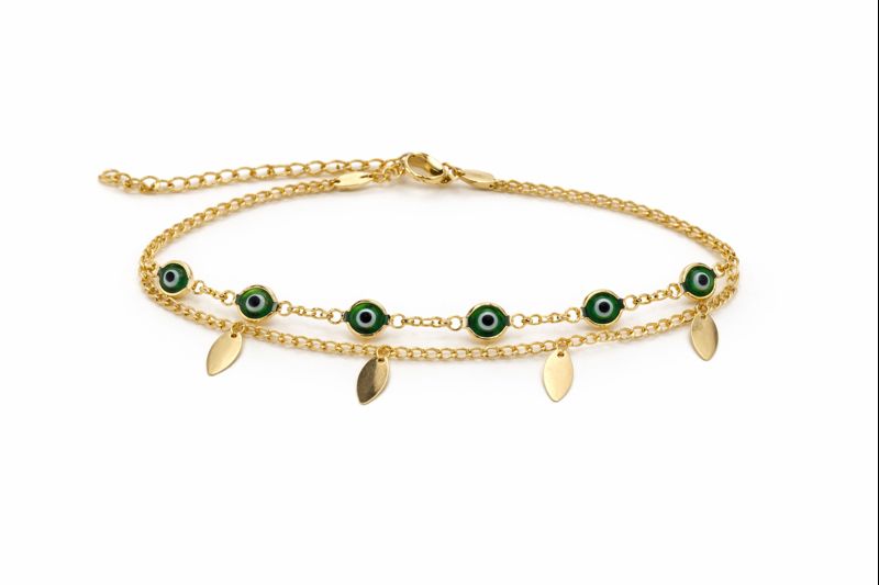 Double Chain Evil Eye Bracelet