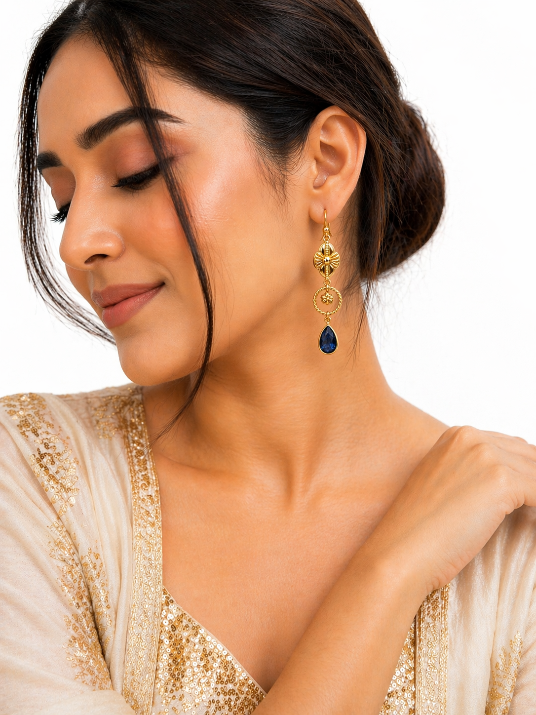 Royal Blue Medallion Earrings