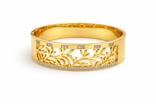 Gold Bangle with American Diamonds