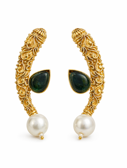 Heritage Cuff Pearl Statement Earrings