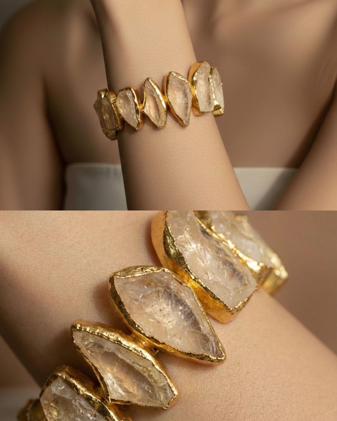 Quartz cuff bracelet