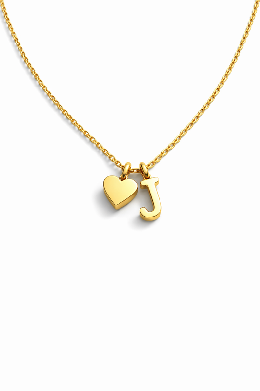 "J" pendant with heart
