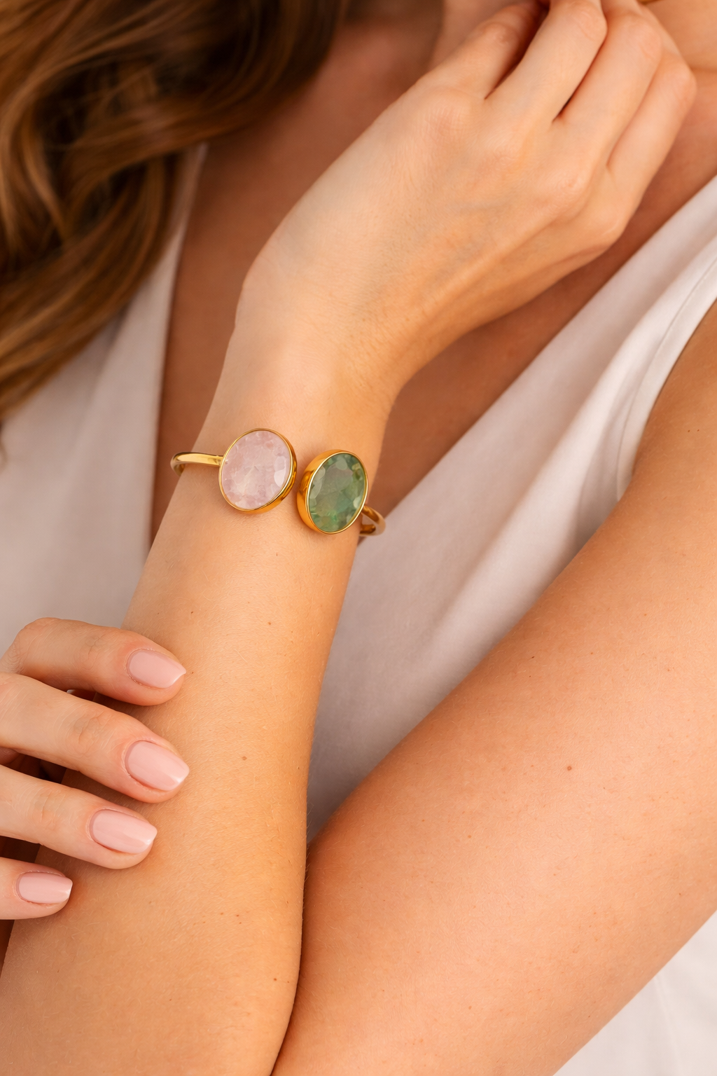 Rose Quartz & Green Aventurine Bracelet