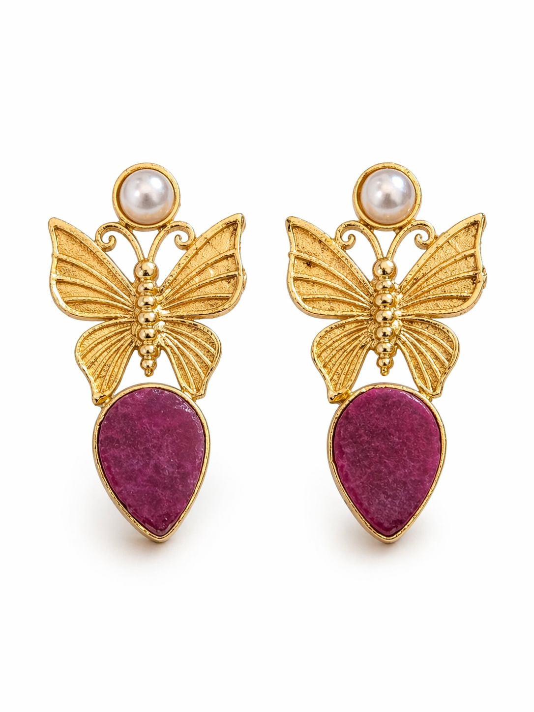 Butterfly Rose Drop Earrings