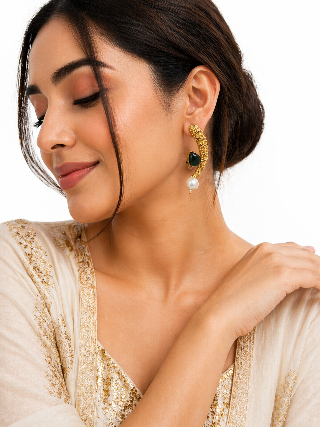 Heritage Cuff Pearl Statement Earrings
