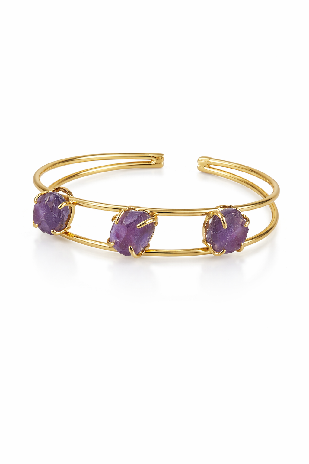 Triple Amethyst Stone Bracelet